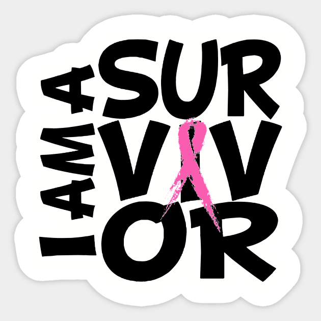 I am a Survivor with Pink Ribbon Sticker by MonarchGraphics